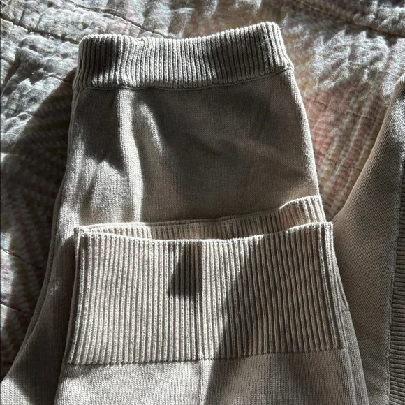 Beige Knit CardiganSet with Tie Front and Knit Pants - Picture 8 of 8